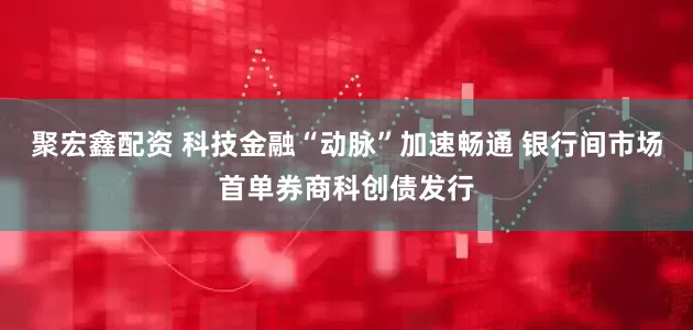 聚宏鑫配资 科技金融“动脉”加速畅通 银行间市场首单券商科创债发行